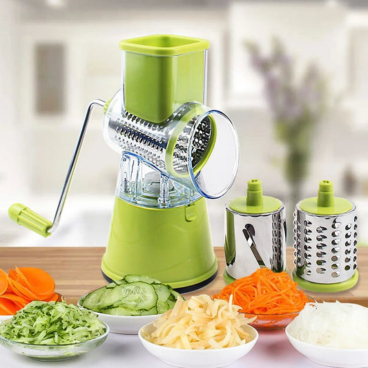 3-in-1 Rotary Vegetable Slicer & Manual Cheese Grater