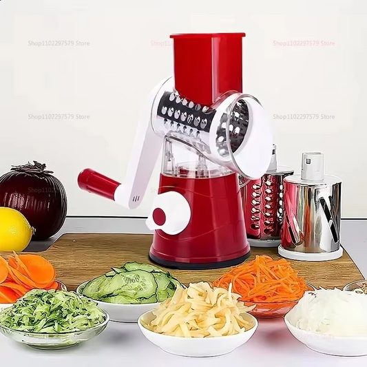 3-in-1 Rotary Vegetable Slicer & Manual Cheese Grater