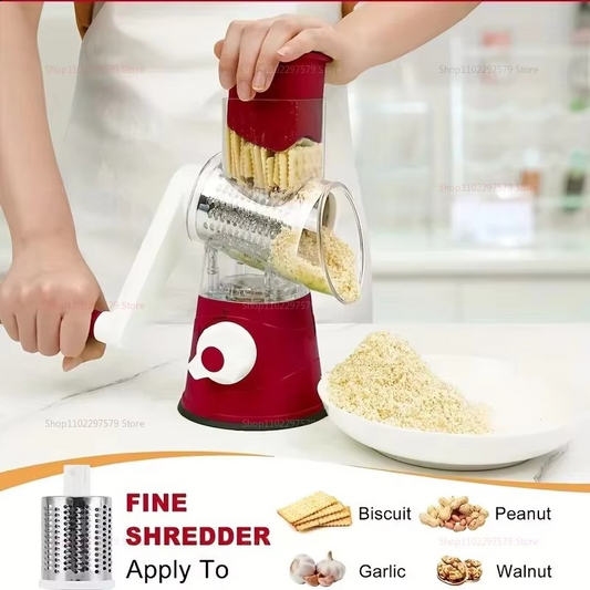 3-in-1 Rotary Vegetable Slicer & Manual Cheese Grater