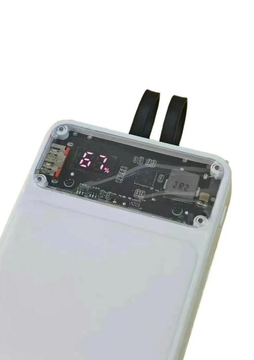 66W 20,000mAh Fast Charging Power Bank with Built-in Cables & LED Display