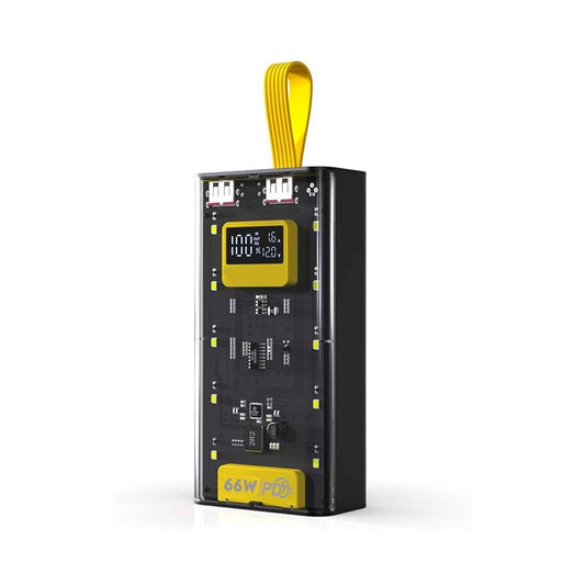 66W 20,000mAh Fast Charging Power Bank with Built-in Cables & LED Display