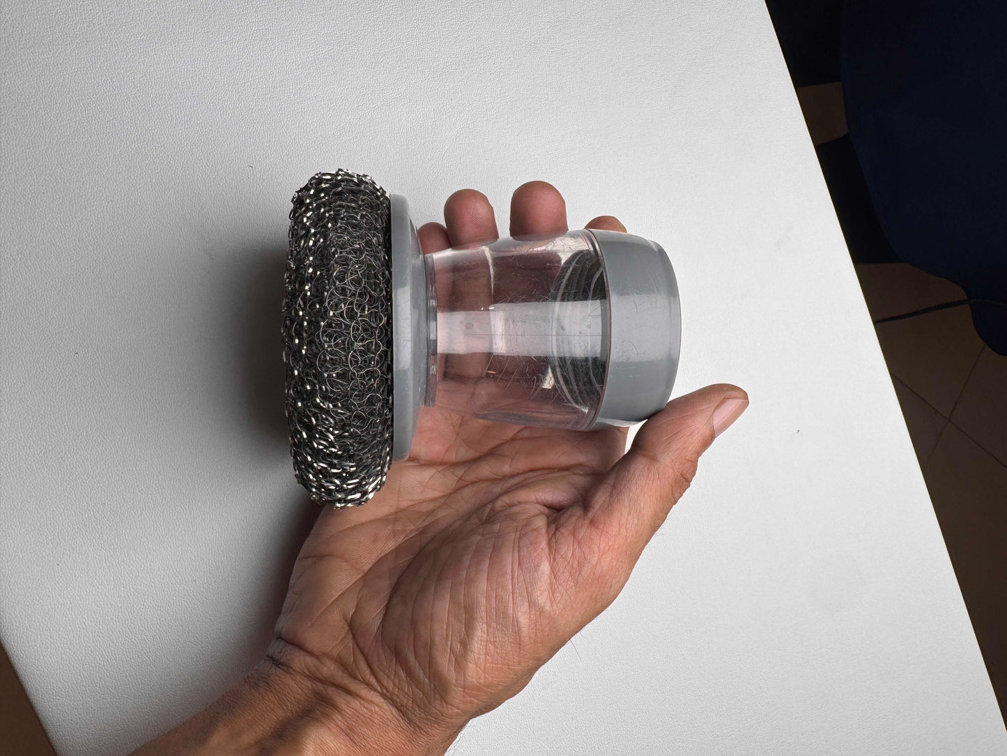 Soap-Dispensing Scrubber with Non-Scratch Mesh Head