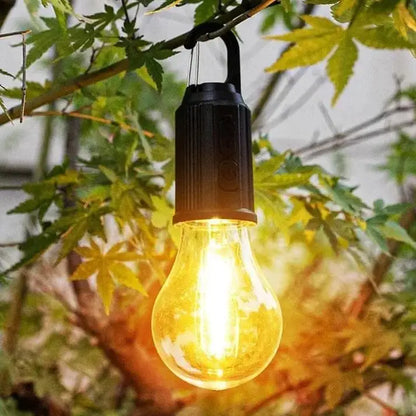 Fast-Charging Portable LED Bulb Light – USB Rechargeable Camping Lantern with Carabiner Hook