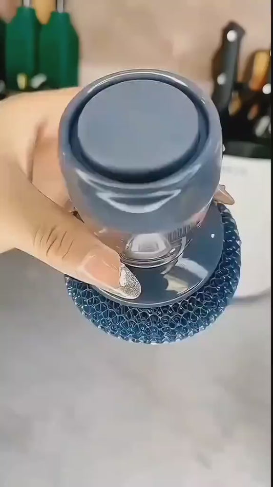 Soap-Dispensing Scrubber with Non-Scratch Mesh Head